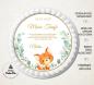 Mobile Preview: Tortenaufleger zur Taufe "Fuchs & Eukalyptus" einem Wunschtext