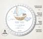 Mobile Preview: Tortenaufleger zur Taufe "Wal & Schiff" mit einem Namen & Datum