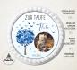Preview: Tortenaufleger zur Taufe "Lebensbaum & Schmetterlinge" mit Foto & einem Wunschtext in Blau
