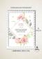 Preview: Tortenaufleger zur Kommunion "Kreuz Rosen & Blüten" personalisiert mit Text in Rosa eckig Buchform