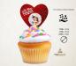 Preview: Muffinaufleger personalisiert zum Valentinstag in Herzform
