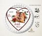 Mobile Preview: Tortenaufleger zur Hochzeit "Herzform Blüten & Rosen" mit Foto & einem Wunschtext