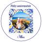 Preview: Essbare Tortenaufleger mit Azulejos Fliesen personalisiert