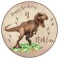 Mobile Preview: Tortenaufleger Geburtstag mit Dino-Designs vorgestanzt und personalisiert