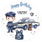 Preview: Tortenaufleger Geburtstag Polizist mit Wunschtext personalisiert