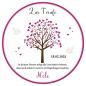 Preview: Tortenaufleger zur Taufe "Lebensbaum & Herzen" in Rosa mit einem Wunschtext