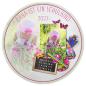 Preview: Tortenaufleger zur Einschulung "Prinzessin & Blüten" mit Foto & einem Wunschtext in Rosa