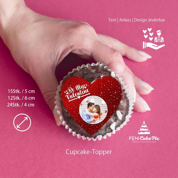 Muffinaufleger personalisiert zum Valentinstag in Herzform