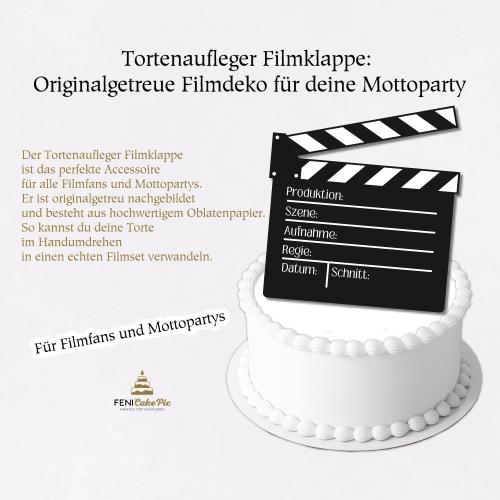 Tortenaufleger Filmklappe: Die originalgetreue Filmdekoration für deine Mottoparty