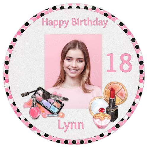 Tortenaufleger Geburtstag Make-up personalisiert